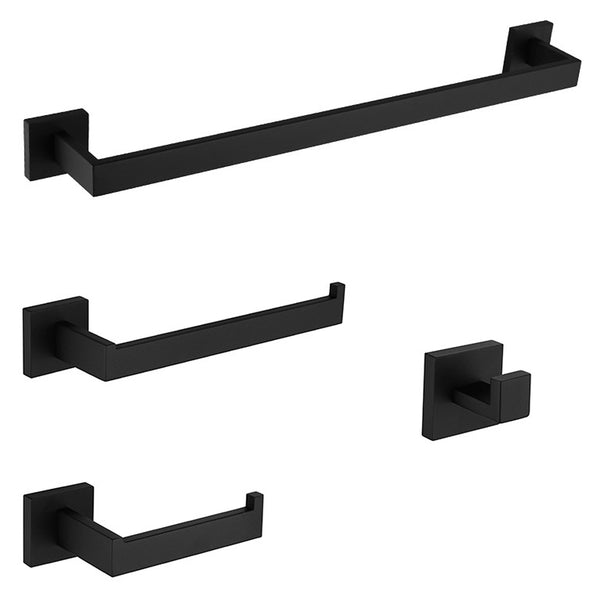 Matte black square assorted accessory set