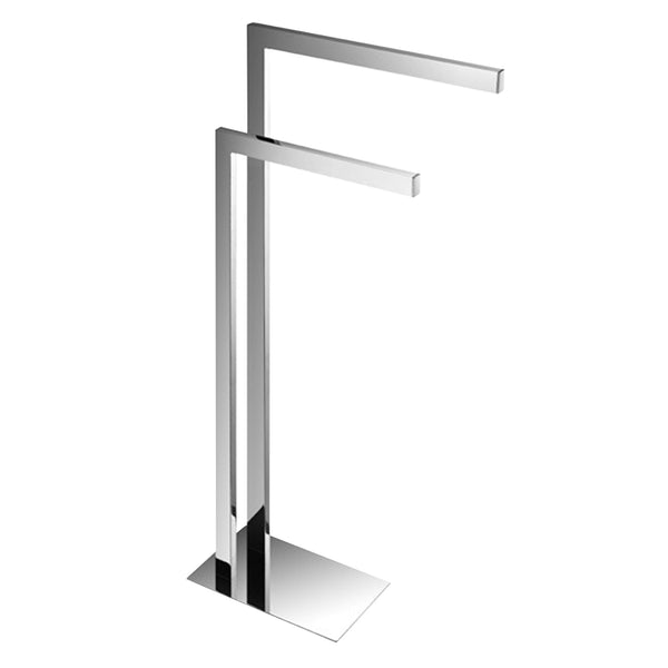 Chrome Square Freestanding Towel Holder