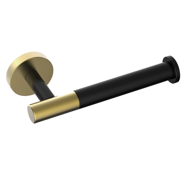 Matte Black & Gold Toilet Paper Holder