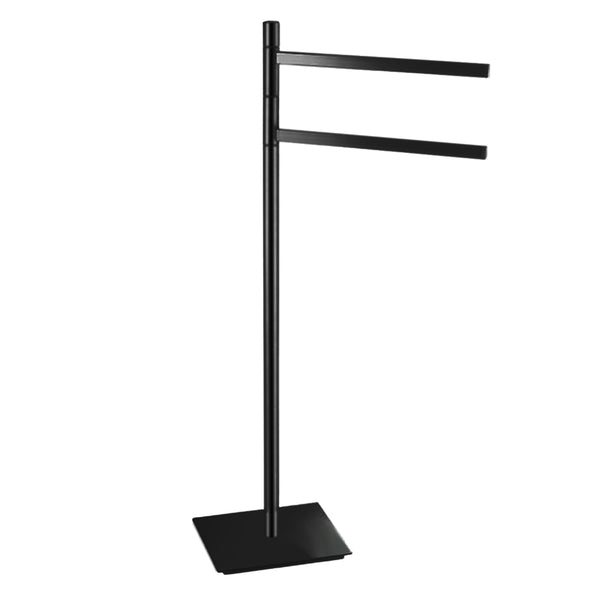 Round Freestanding Towel Holder Matte Black