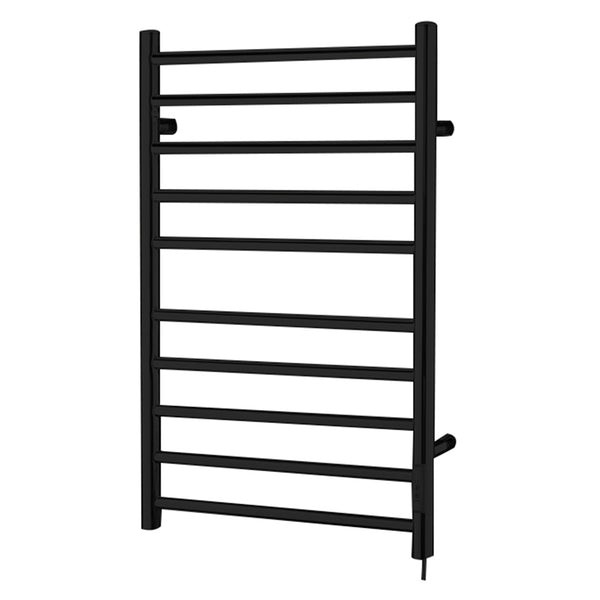 Matte Black Towel Warmer 10 Bars Round