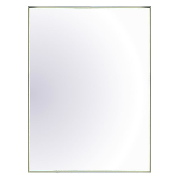 Miroir rectangulaire 24''X32'' avec cadre en laiton brossé (or) et lumières DEL