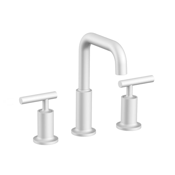 Matte White Round Faucet W 2 Handles