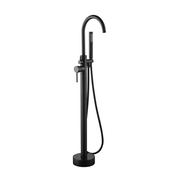 Matte Black Round Freestanding Faucet