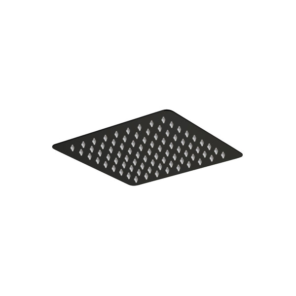 Tête de douche pluie carrée 12" noir mat