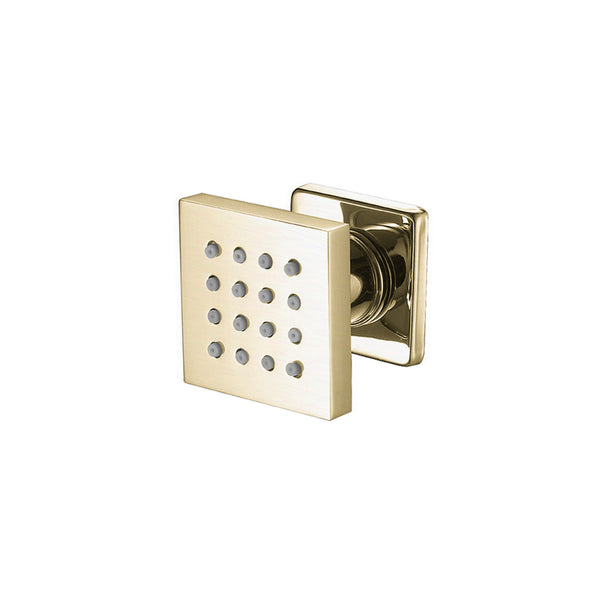 4 movable brushed brass (gold) square body jets